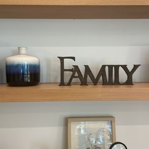 Hand made out of wood “Family” sign